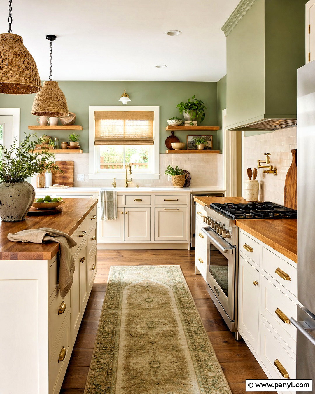 Cream Kitchen With Sage Green Walls - 20 sage green and cream kitchen ideas