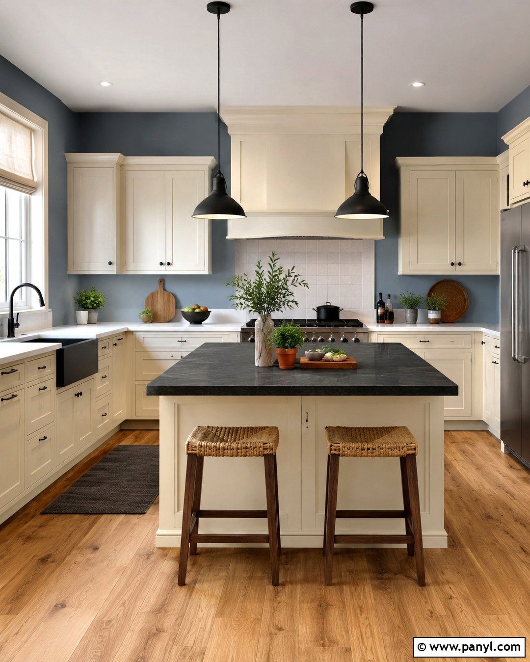 Cream Kitchen With Slate Blue Walls - 20 Cream Kitchen Blue Walls