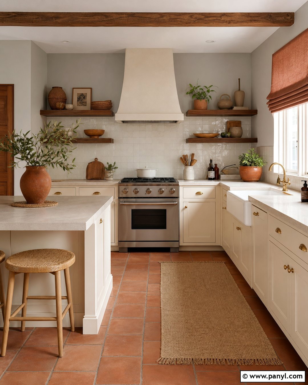 Cream Kitchen With Terracotta Accents - 20 Cream Kitchen With Grey Walls