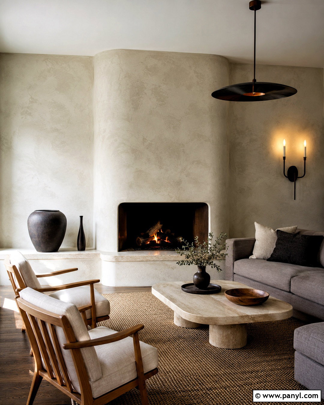 Cream Lime Plaster Fireplace Wall - 20 lime plaster walls