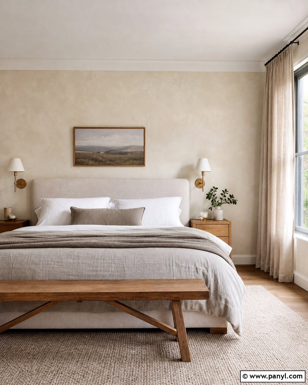 Cream Limewash Bedroom - 30 cream limewash walls