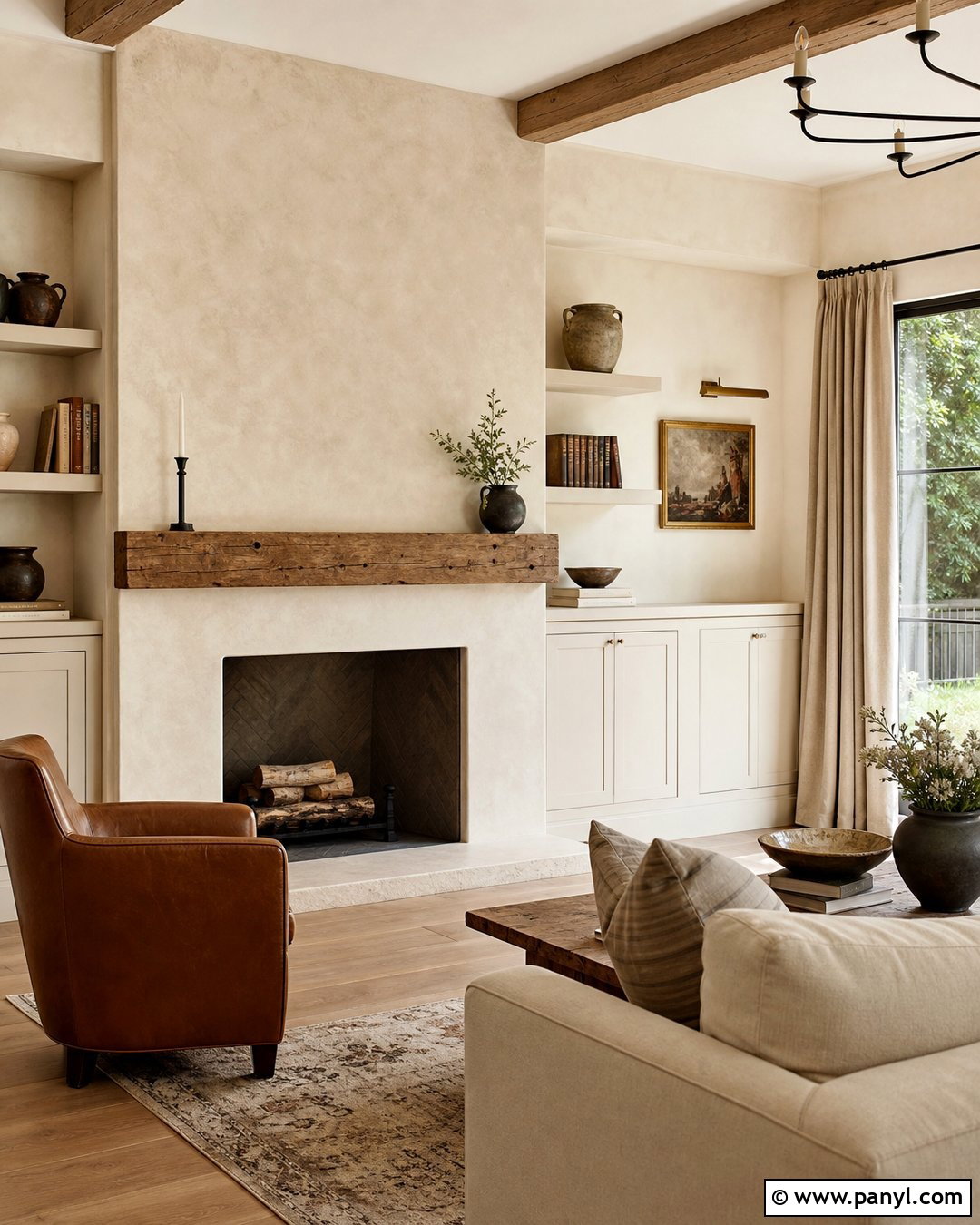 Cream Limewash Fireplace Wall - 20 Limewash Paint Fireplace Wall Ideas