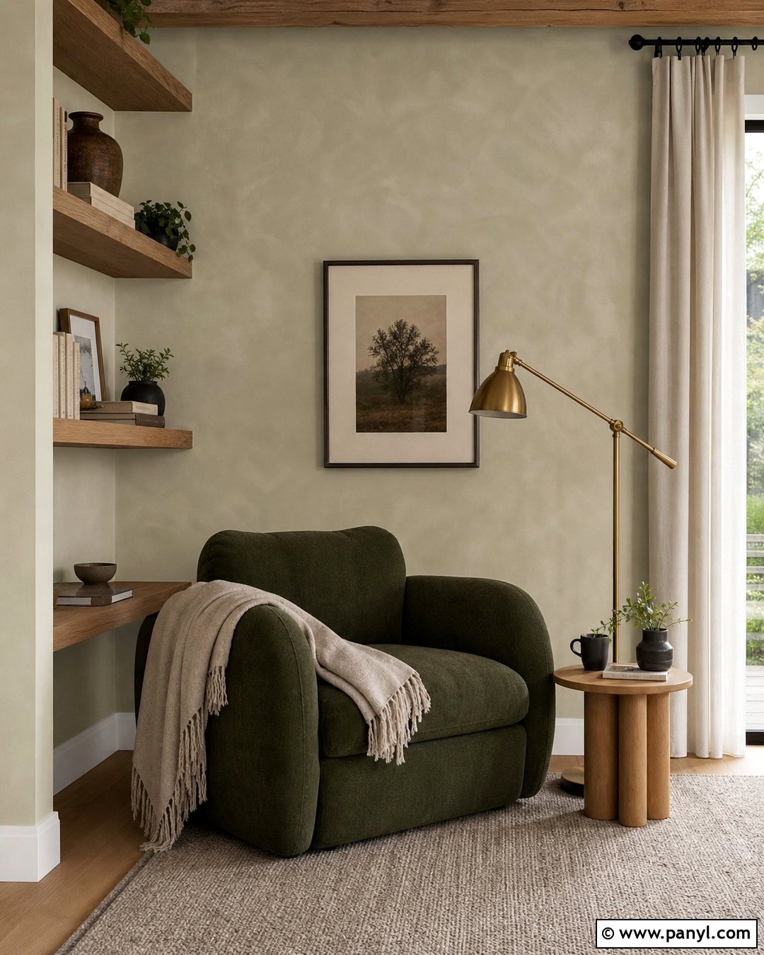 Cream Limewash Reading Nook Wall - 35 limewash accent wall ideas