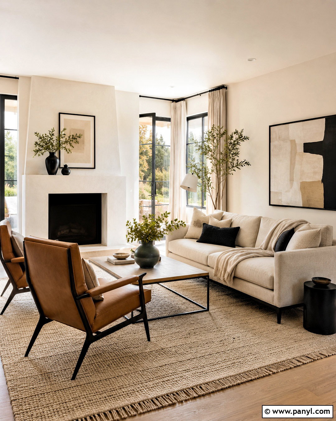 Cream Living Room With Black Accents - 20 cream paint living room ideas