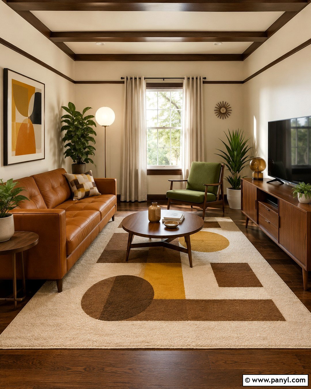 Cream Midcentury Den With Dark Brown Trim - 20 Cream Walls With Dark Brown Trim Ideas