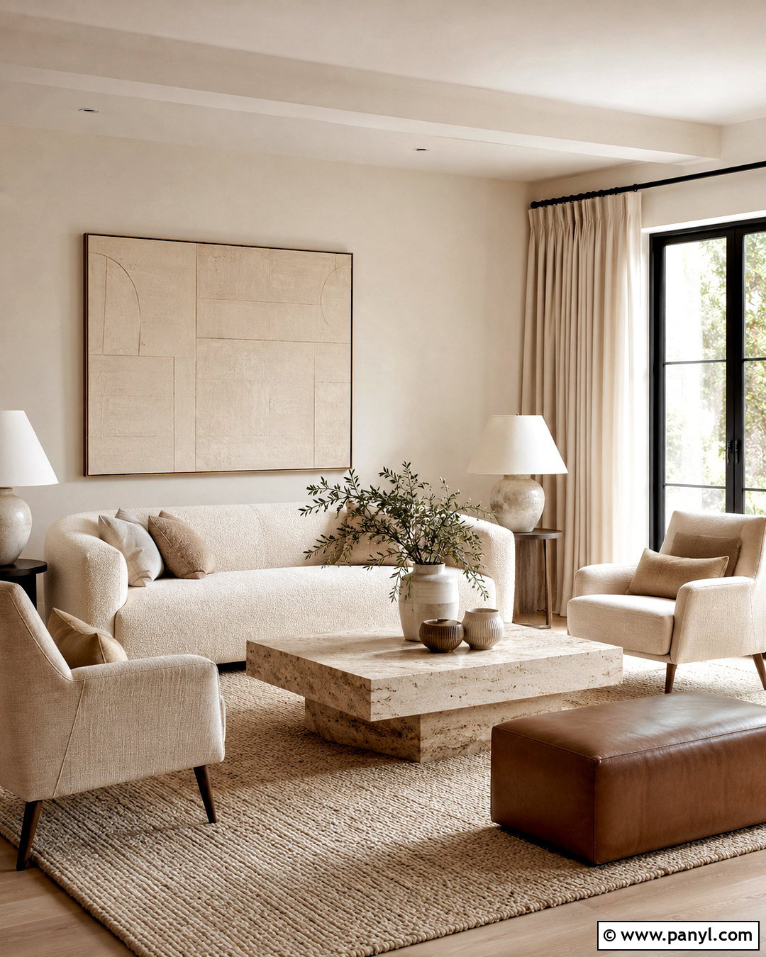 Cream Monochrome Living Room - 20 cream walls living room ideas