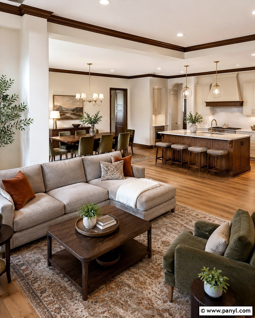 Cream Open Concept Walls With Dark Brown Trim - 20 Cream Walls With Dark Brown Trim Ideas