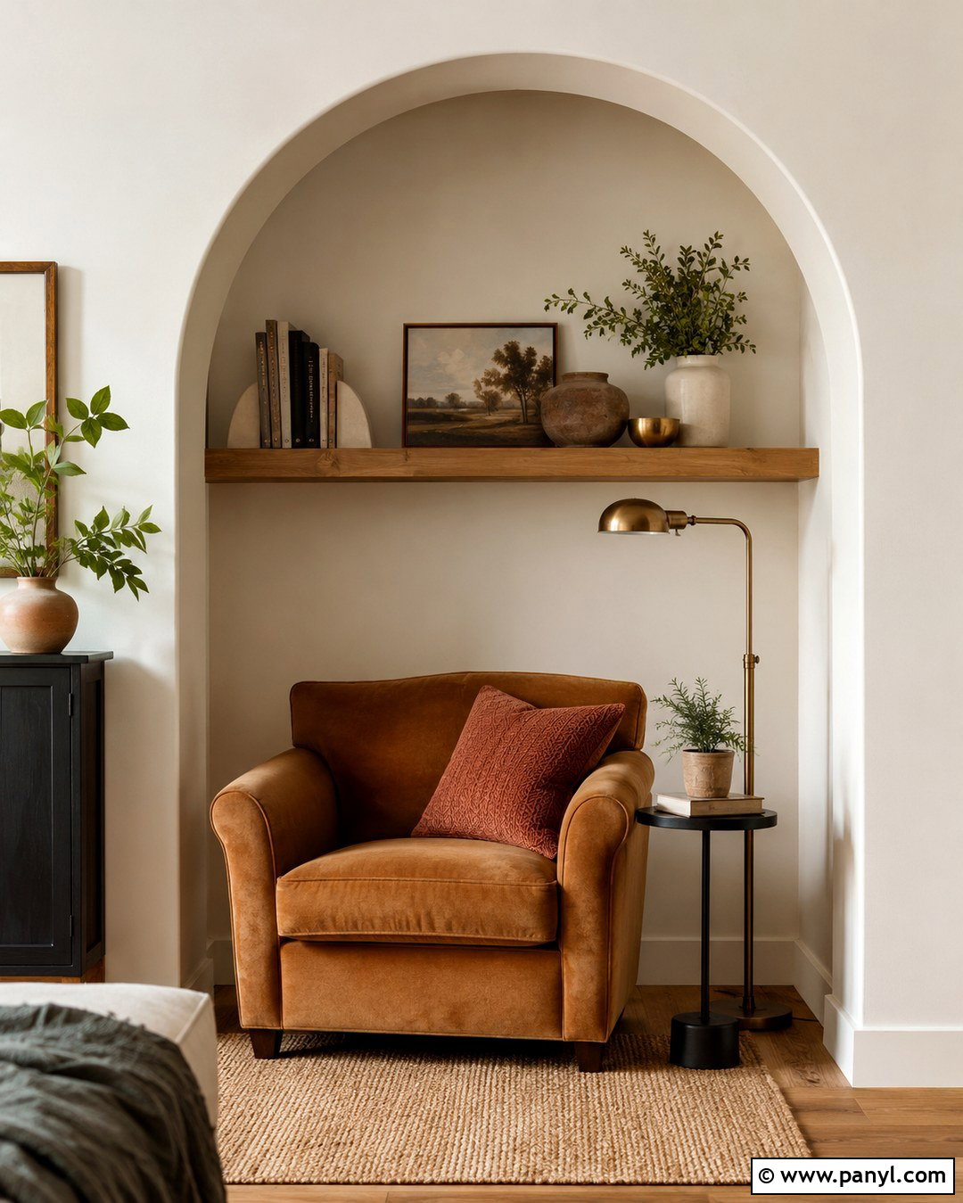 Cream Painted Arch Feature Wall - 20 Cream Feature Wall Ideas
