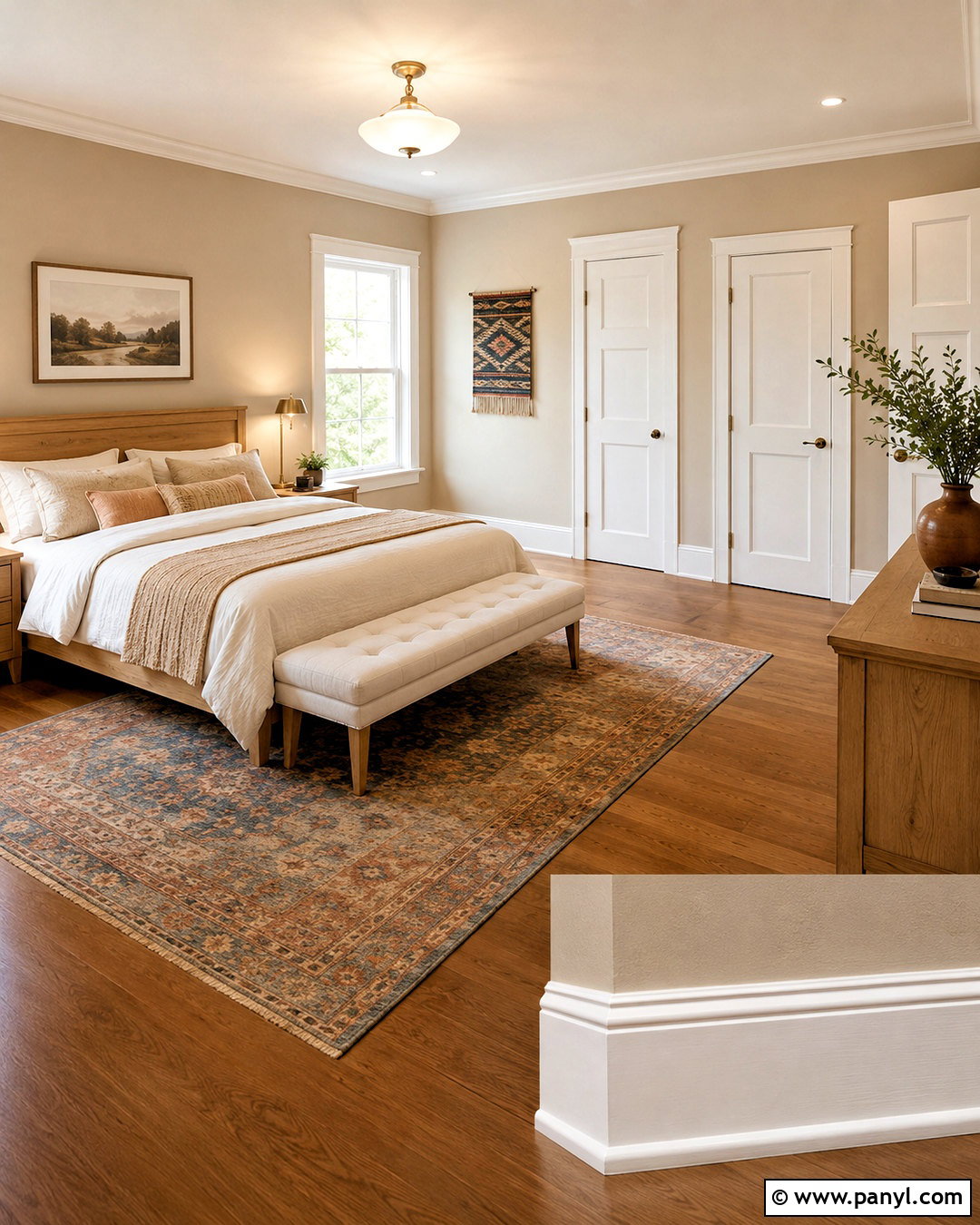 Cream Painted Baseboards With Warm Beige Walls - 20 painted baseboards