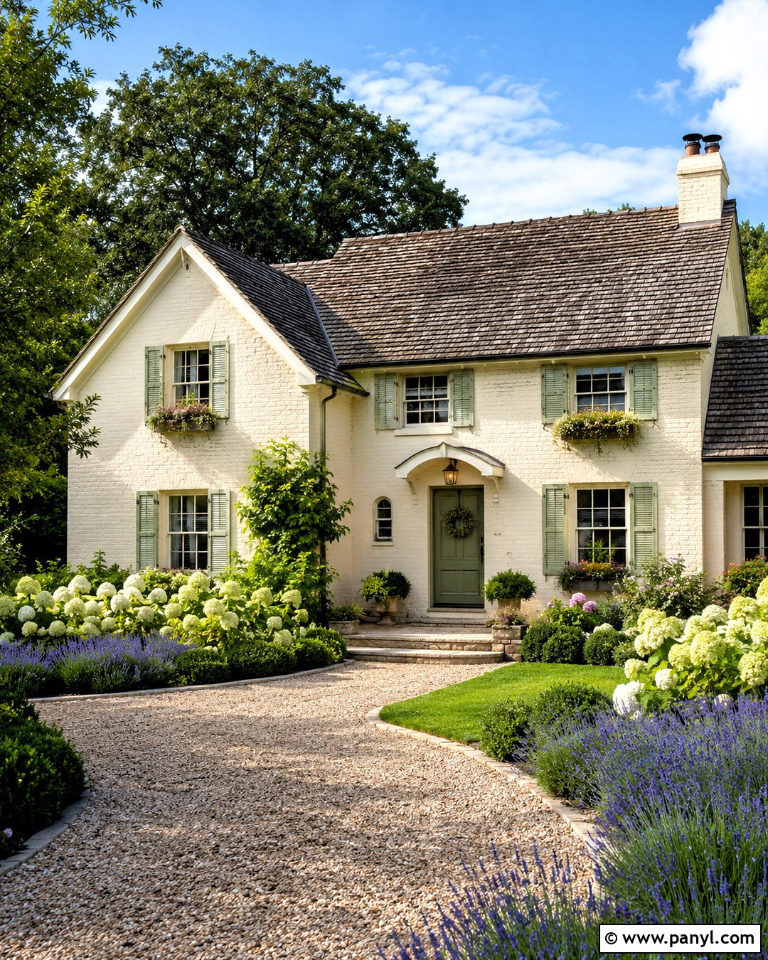 Cream Painted Brick Cottage - 20 painted brick homes