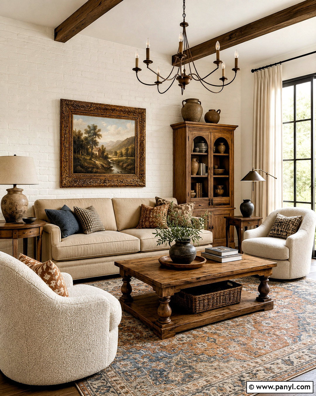Cream Painted Brick Wall Living Room - 20 painted brick walls living room ideas
