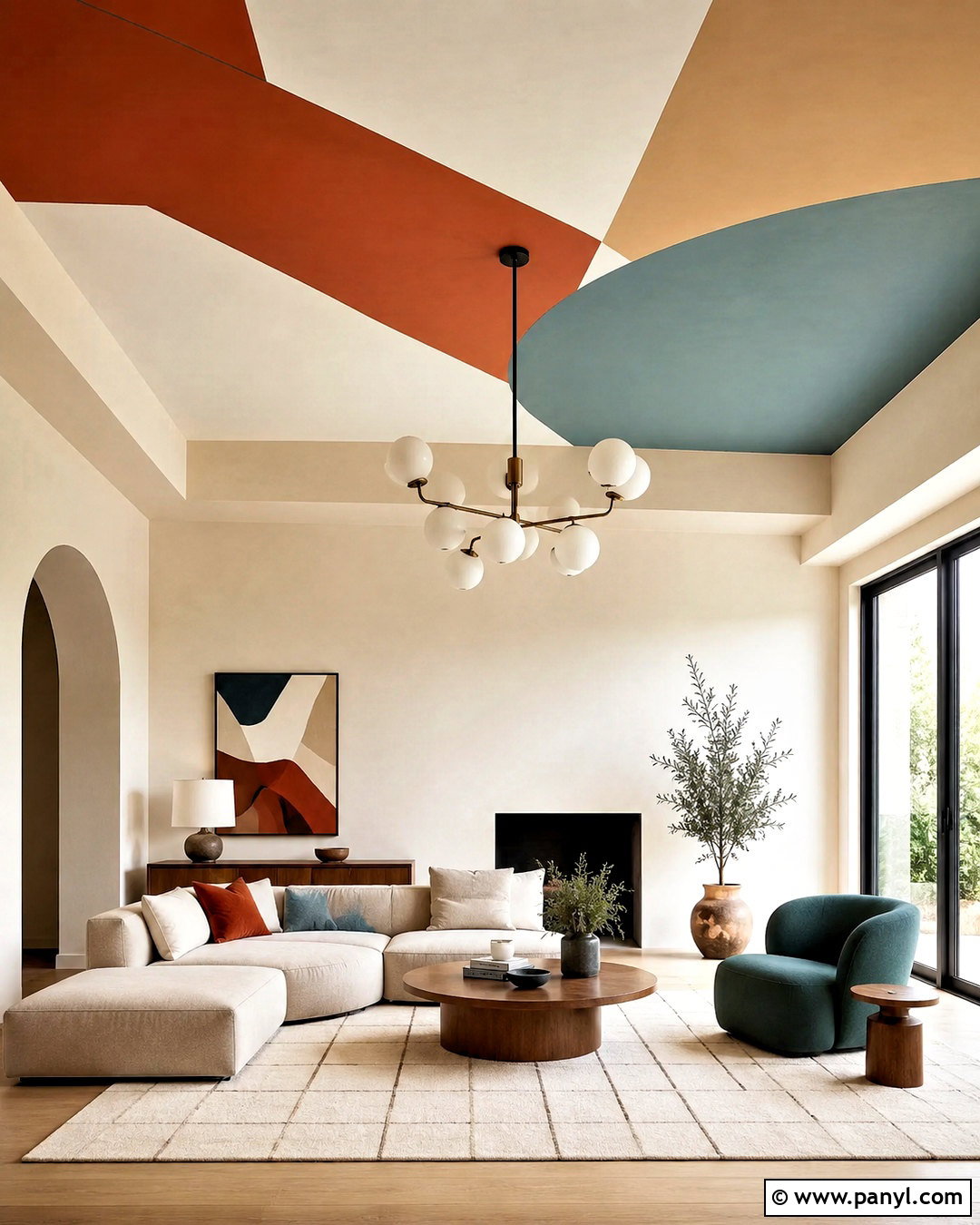 Cream Painted Ceiling - 20 painted ceiling ideas living room ideas