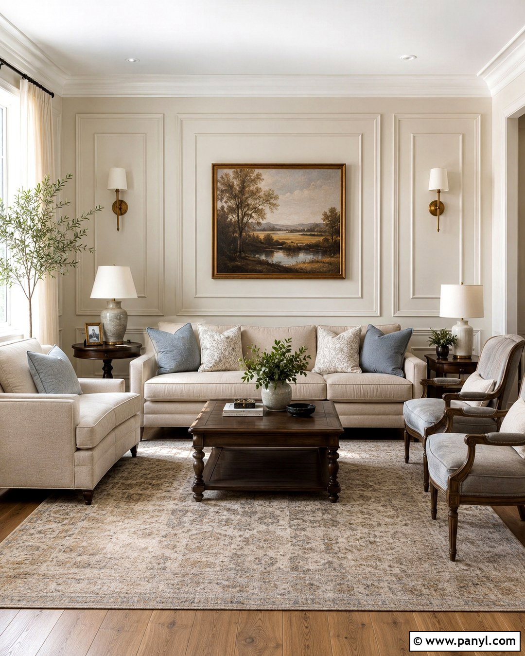 Cream Picture Frame Molding Wall - 20 Cream Feature Wall Ideas