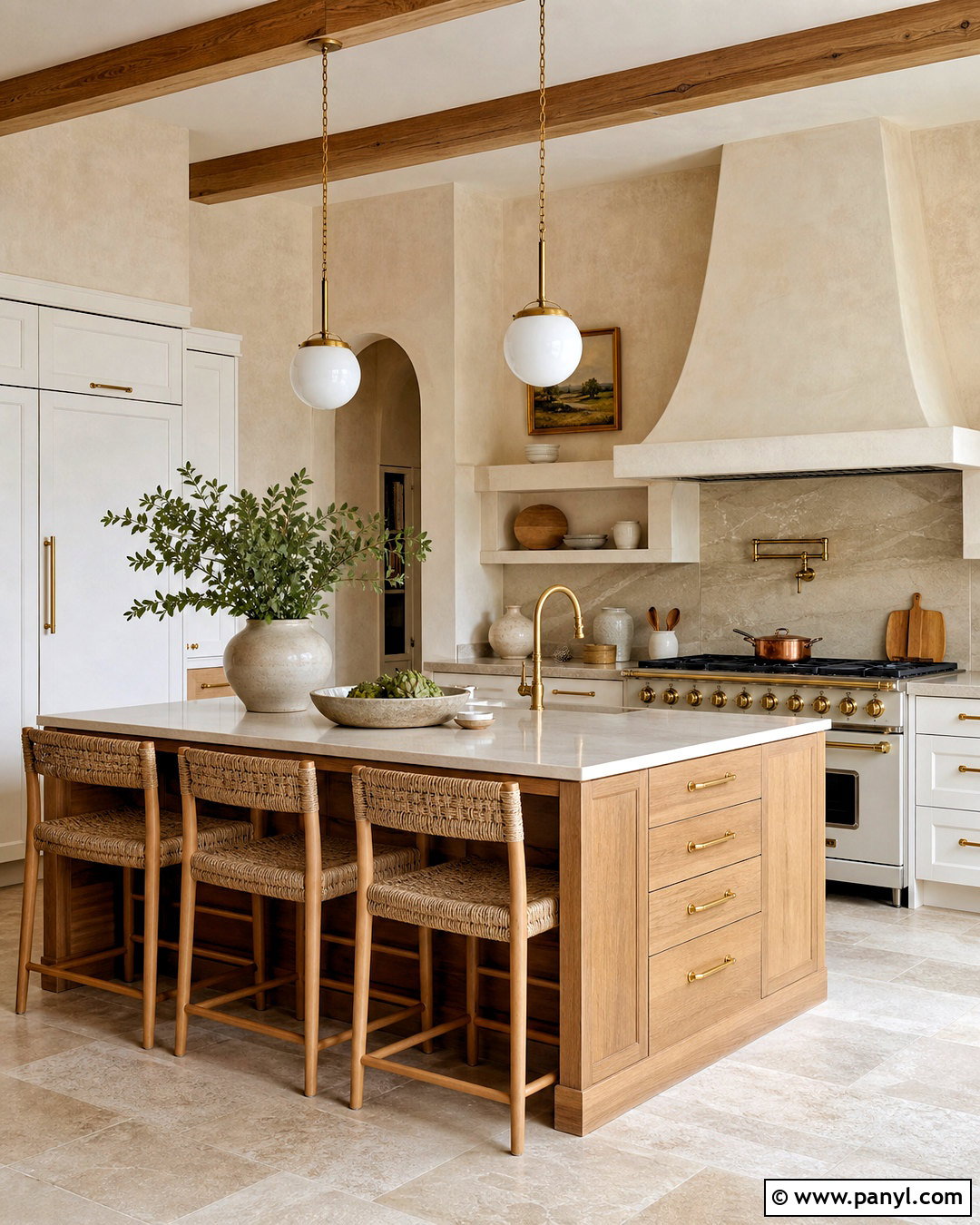 Cream Roman Clay Kitchen - 20 roman clay walls