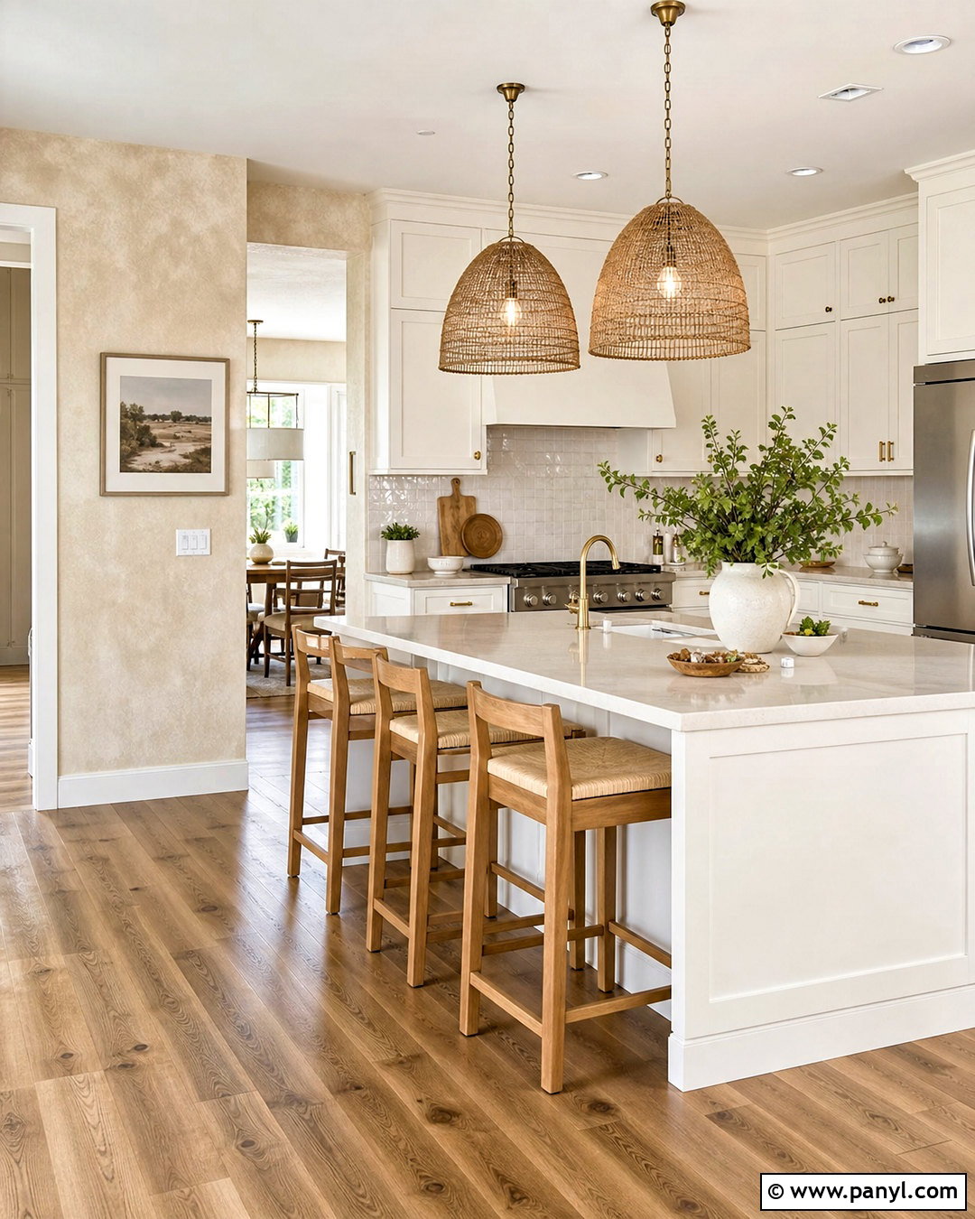 Cream Sponge Painted Kitchen Wall - 20 sponge painting walls