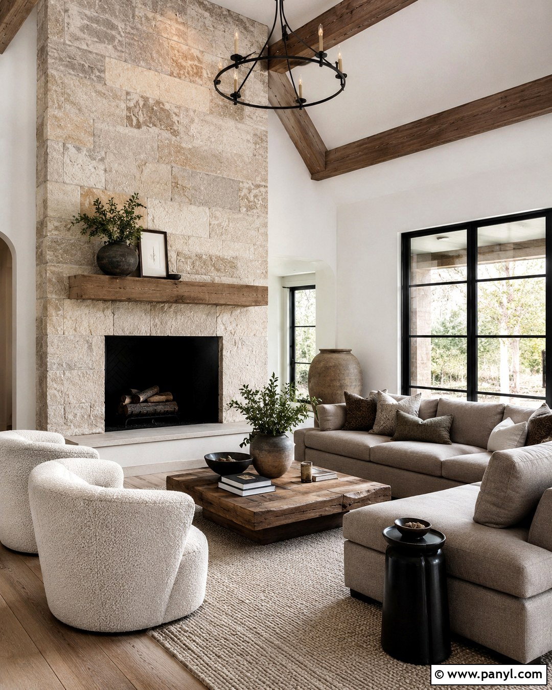 Cream Stone Fireplace Wall - 20 Cream Feature Wall Ideas
