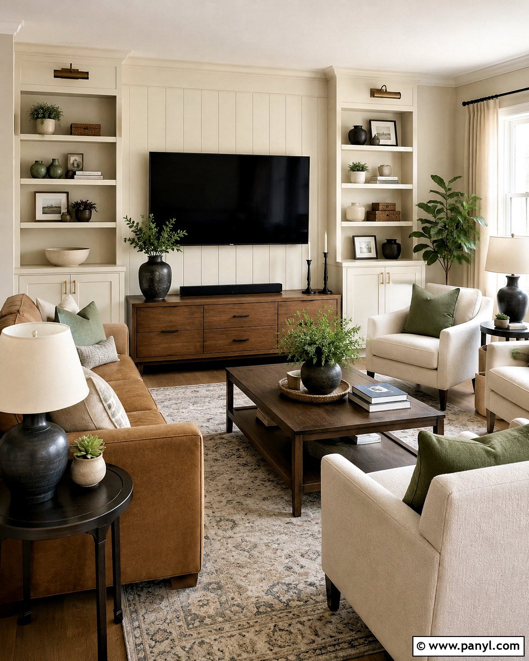 Cream TV Wall - 35 tv wall color ideas