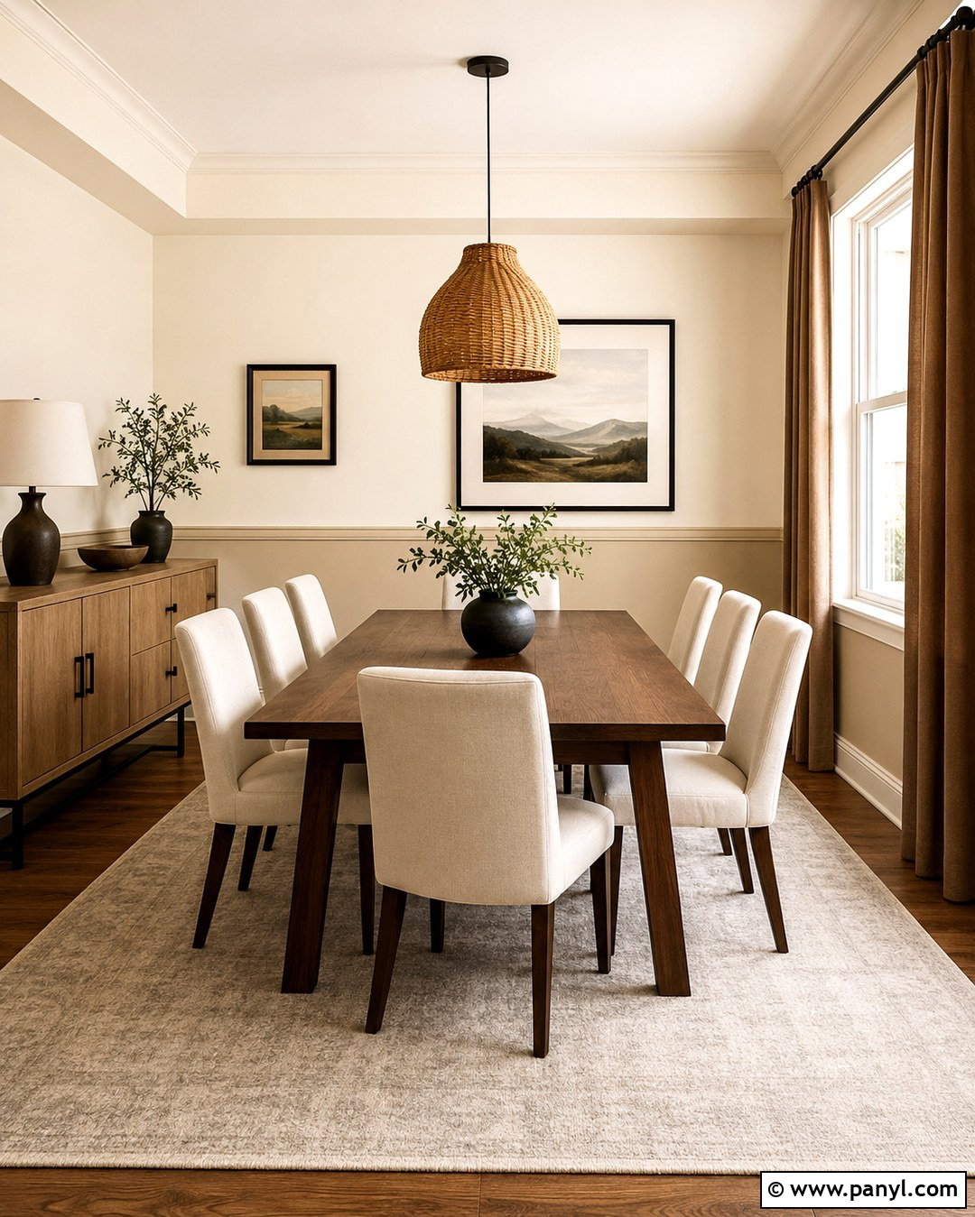 Cream Two-Tone Feature Wall - 20 Cream Feature Wall Ideas