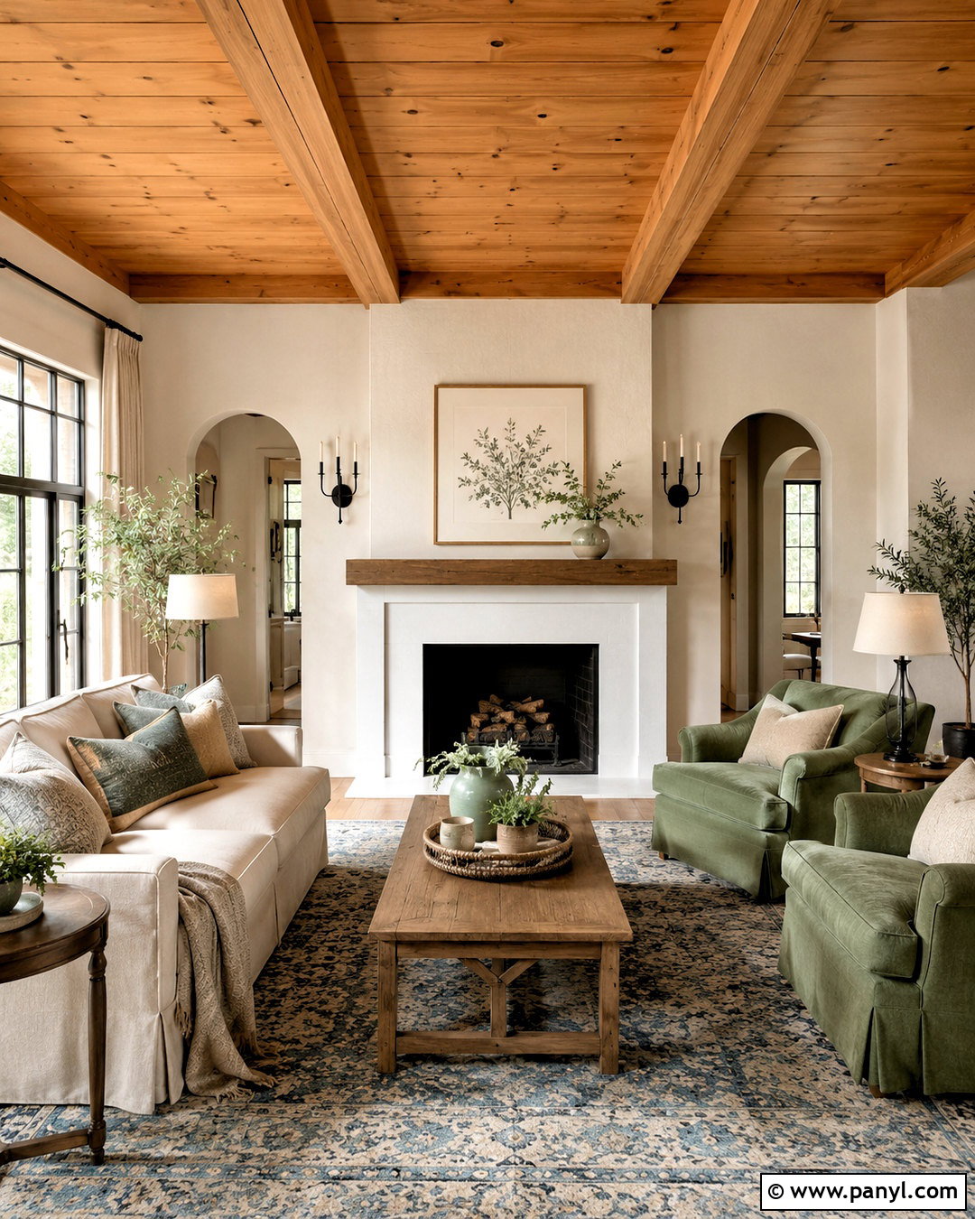 Cream Wall Color With Pine Ceiling - 20 Wall Color With Pine Ceiling Ideas