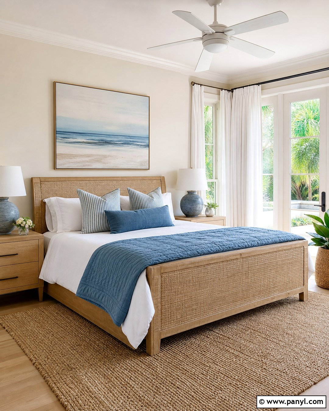 Cream Walls And Ceiling In A Coastal Bedroom - 20 Cream Walls And Ceiling Ideas