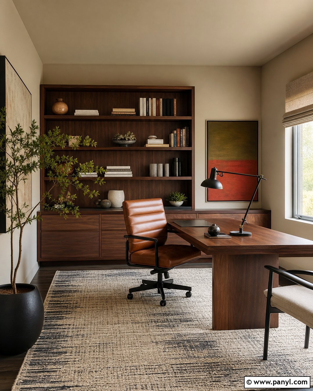 Cream Walls And Ceiling In A Home Office - 20 Cream Walls And Ceiling Ideas