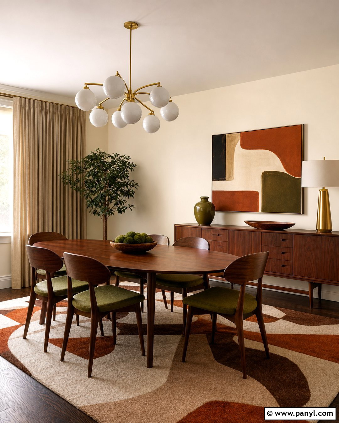 Cream Walls And Ceiling In A Midcentury Dining Room - 20 Cream Walls And Ceiling Ideas