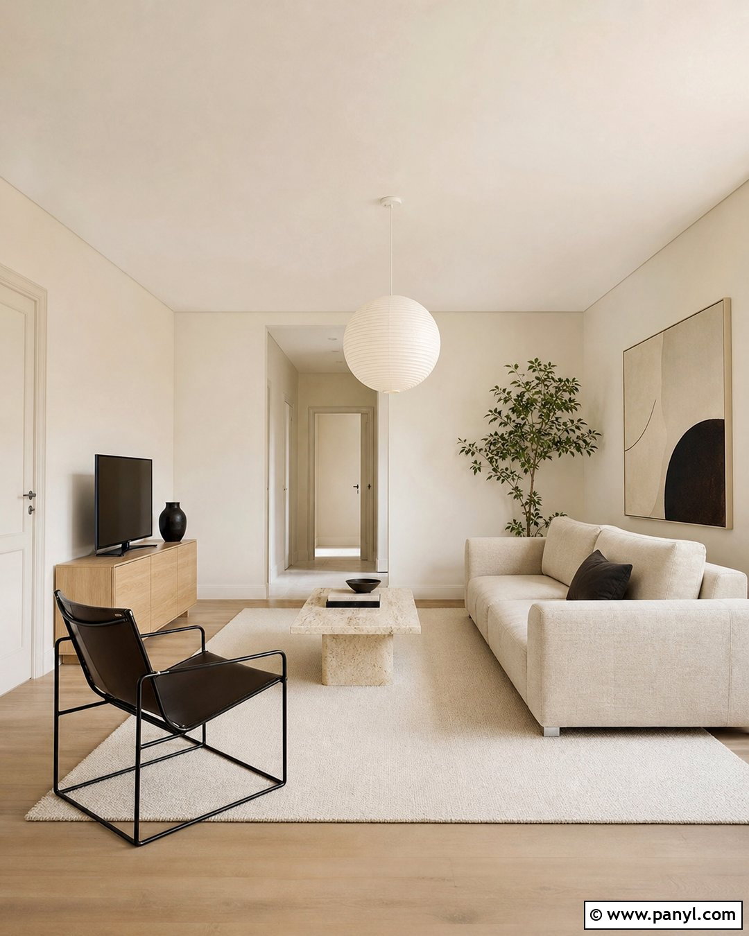 Cream Walls And Ceiling In A Minimalist Apartment - 20 Cream Walls And Ceiling Ideas