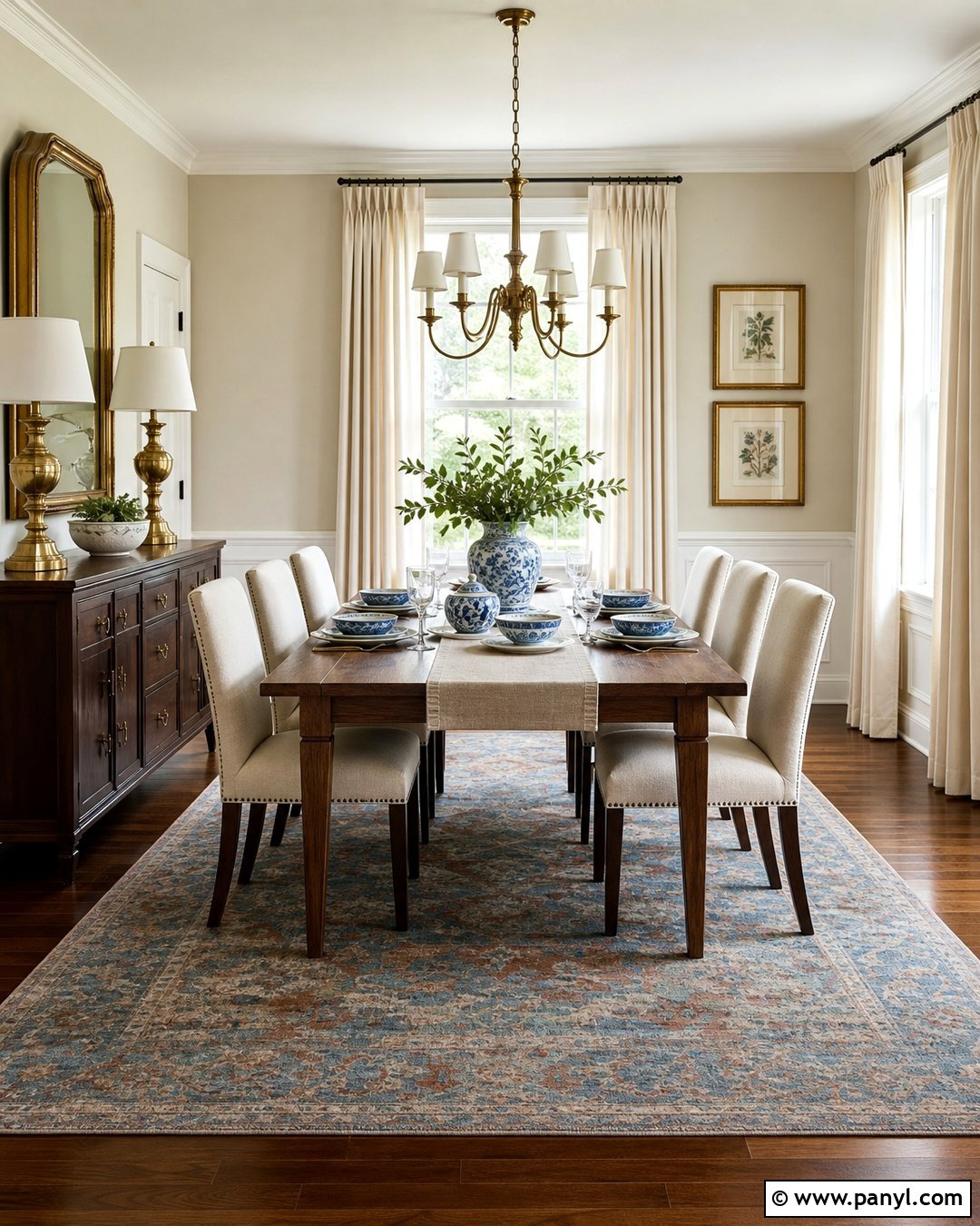 Cream Walls Dining Room With Dark Wood - 30 Cream Walls With White Trim Ideas
