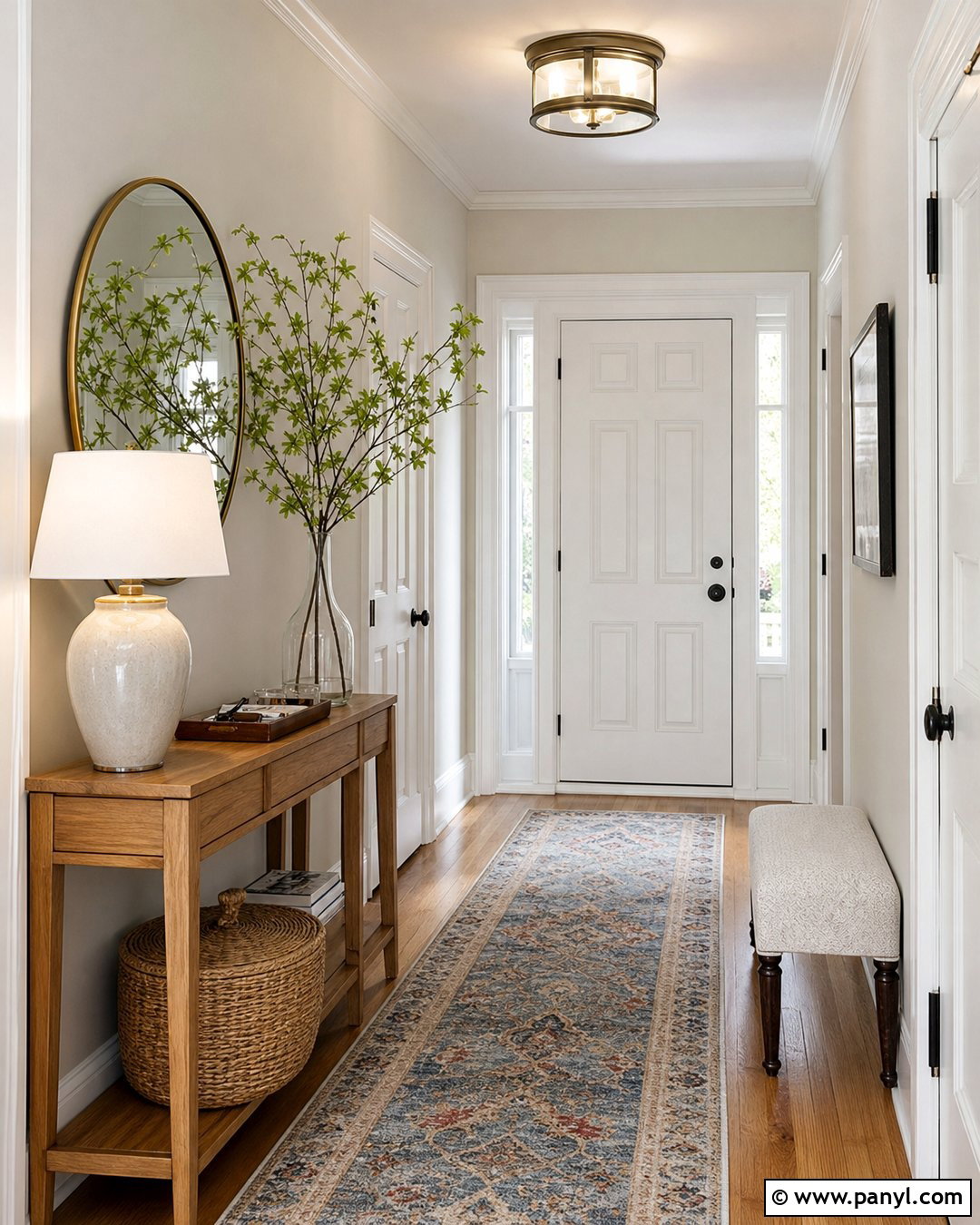 Cream Walls Entryway With White Molding - 30 Cream Walls With White Trim Ideas
