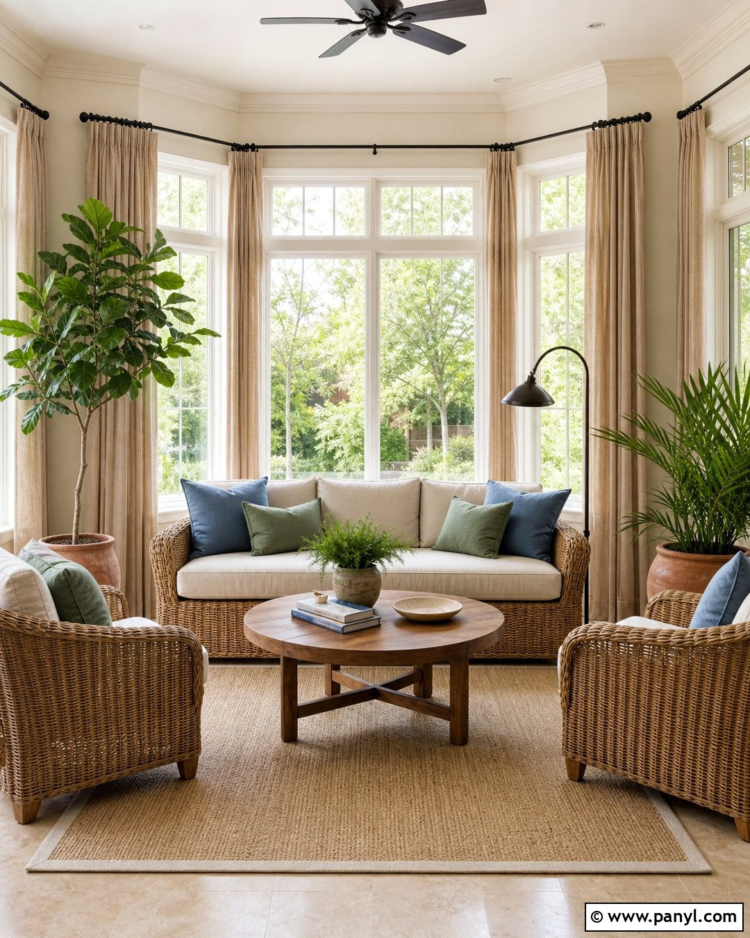 Cream Walls In A Bright Sunroom - 25 Creamy Walls
