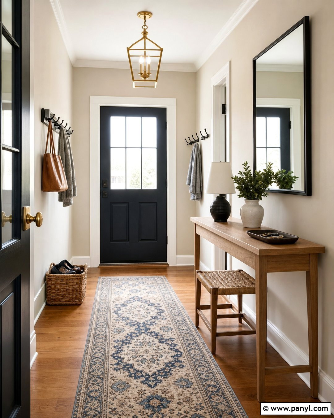 Cream Walls In A Small Entryway - 25 Creamy Walls