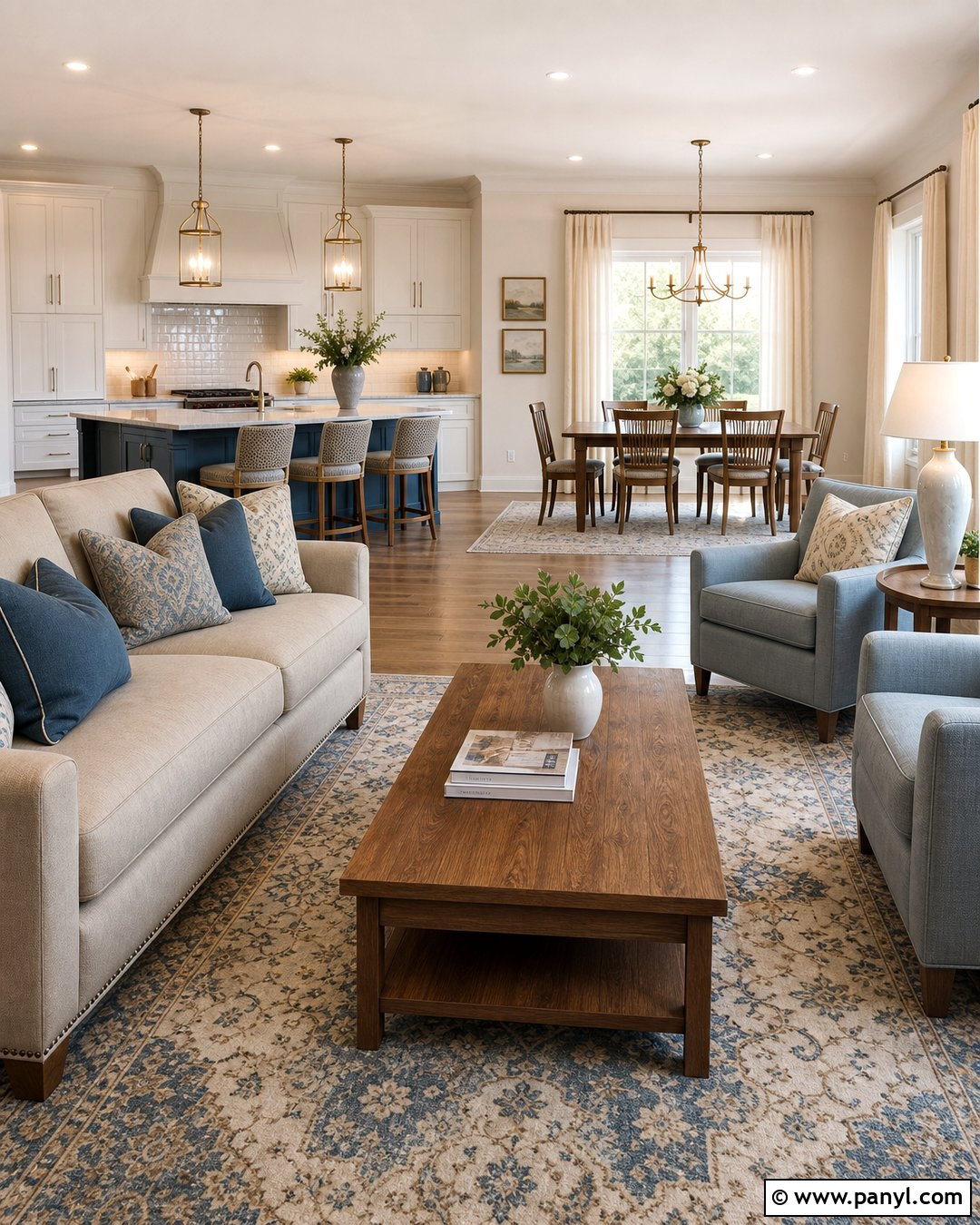 Cream Walls Transitional Open Floor Plan - 30 Cream Walls With White Trim Ideas