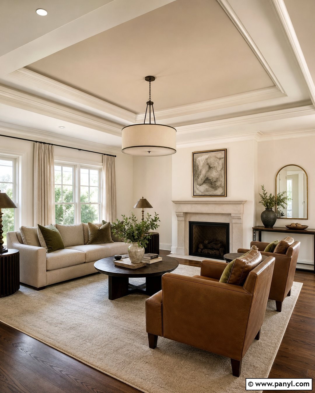 Cream Walls With A Cream Tray Ceiling - 20 Cream Walls And Ceiling Ideas