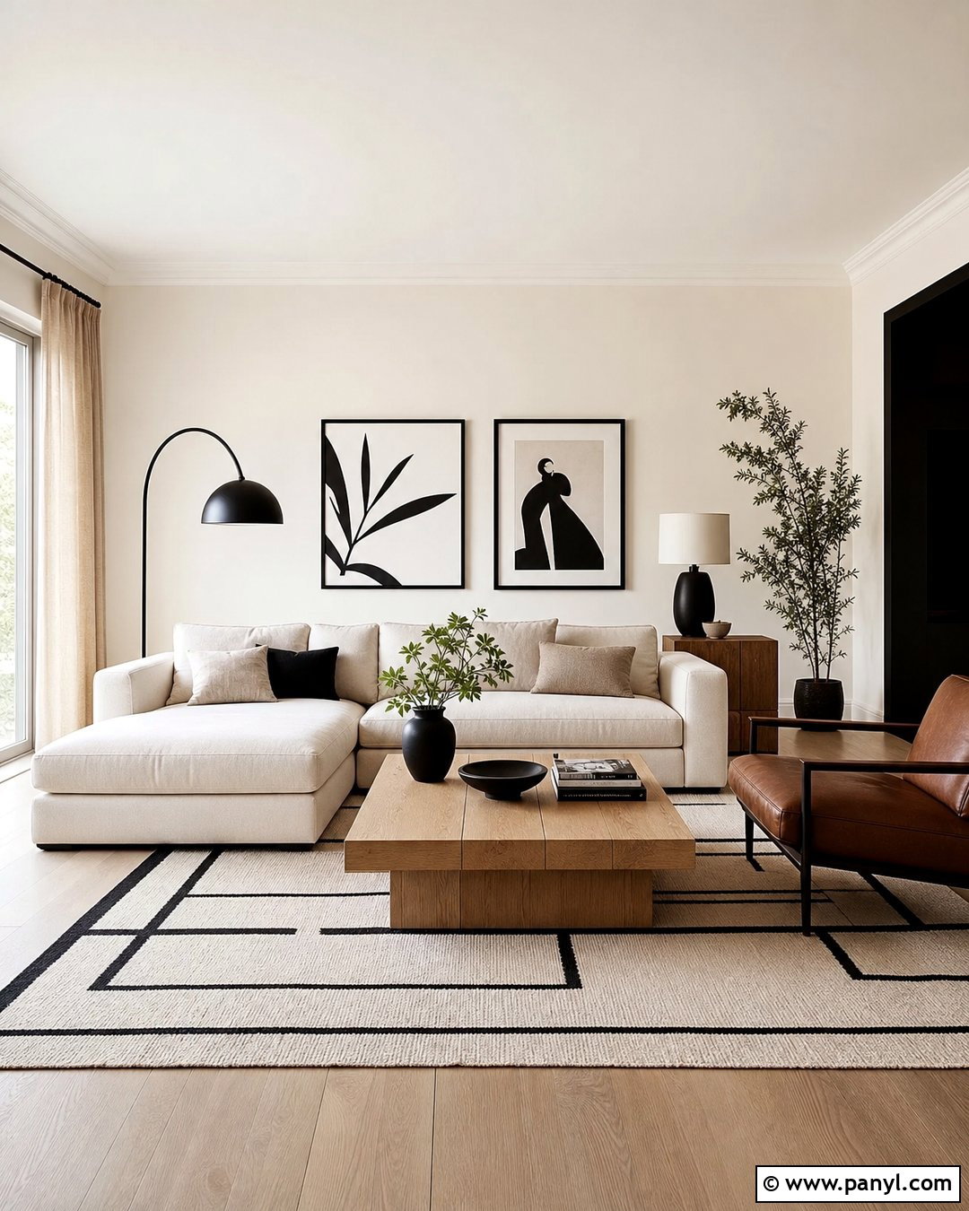 Cream Walls With Black Accents - 25 Creamy Walls