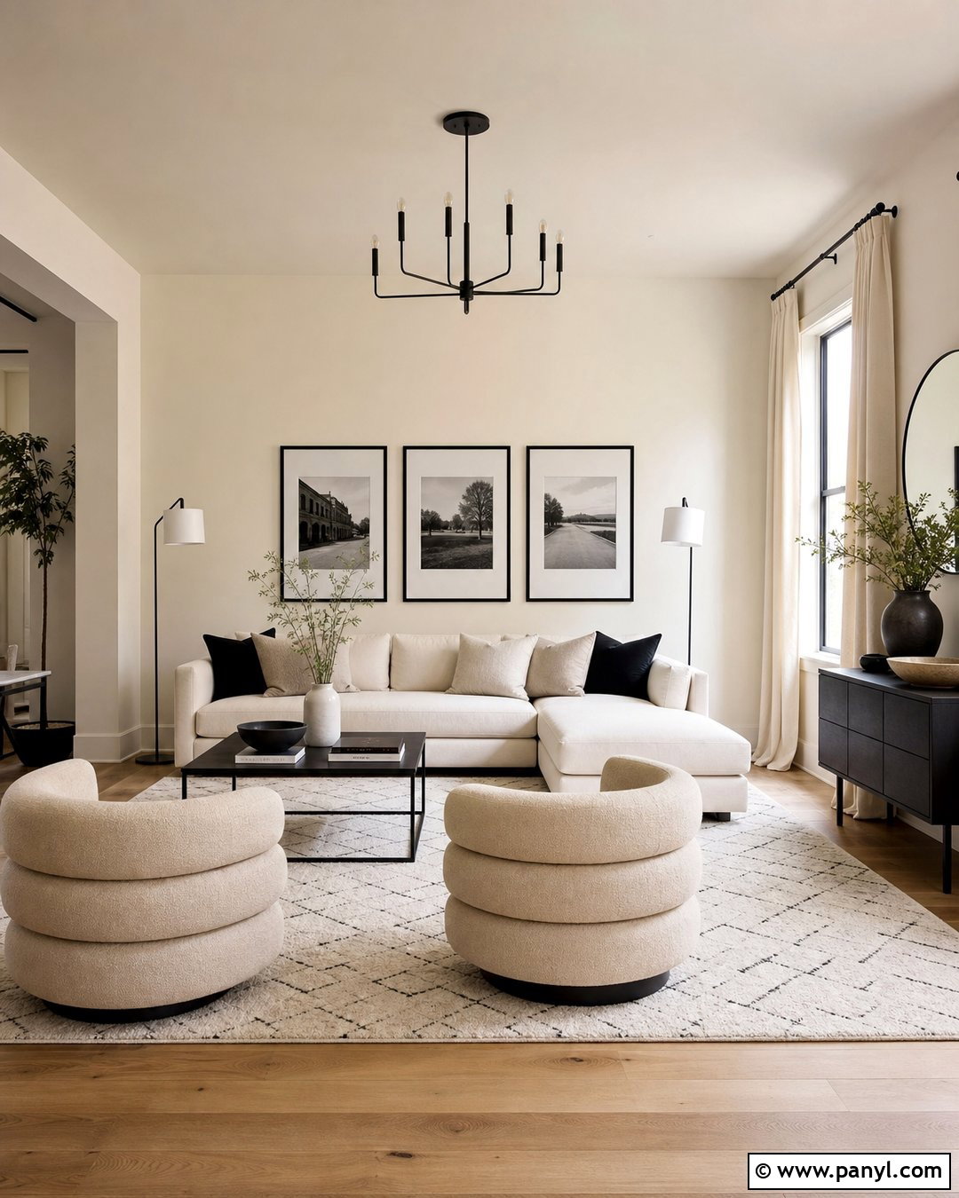 Cream Walls With Black Accents - 30 Cream Color Walls