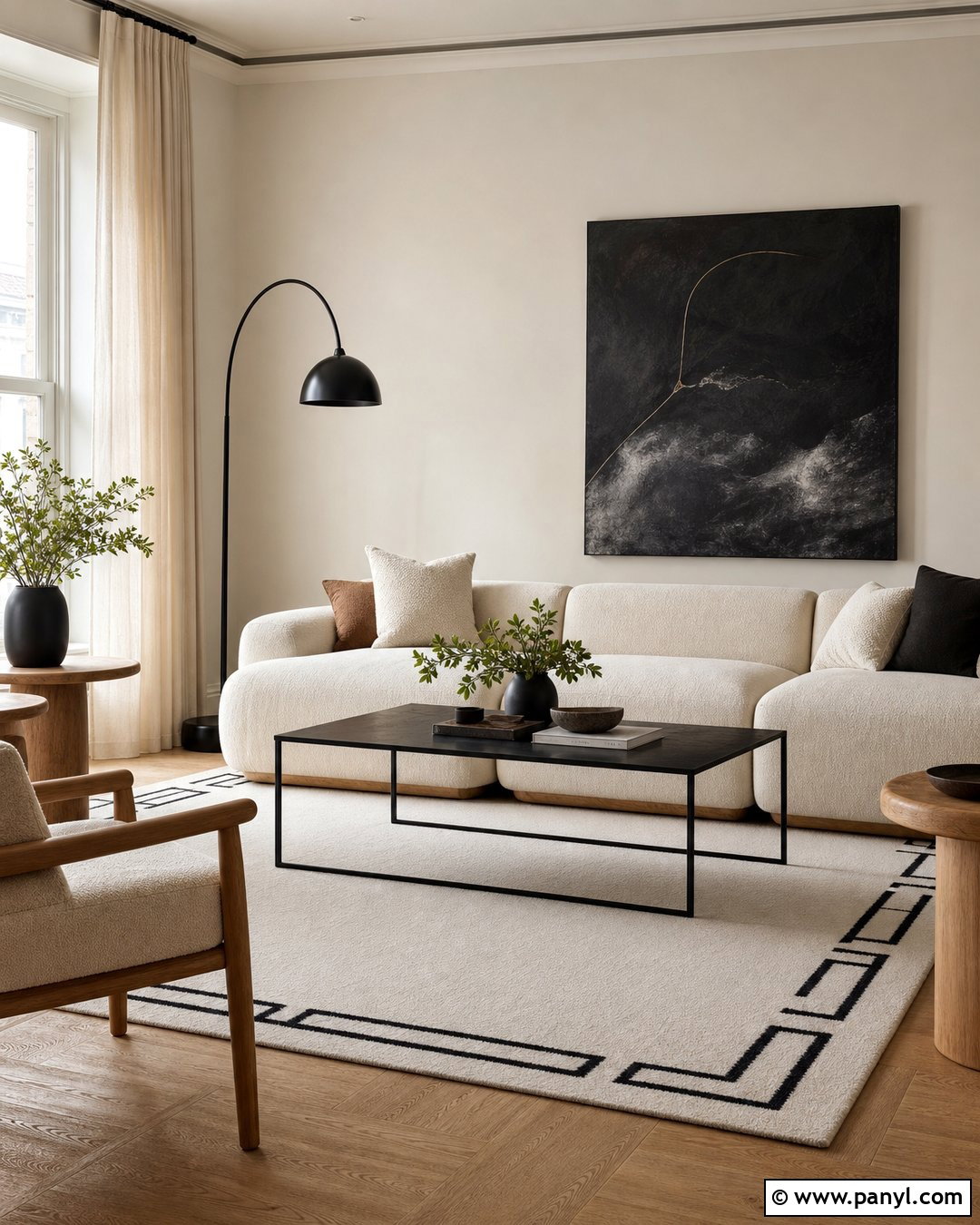Cream Walls With Black Accents - 35 Creme Walls