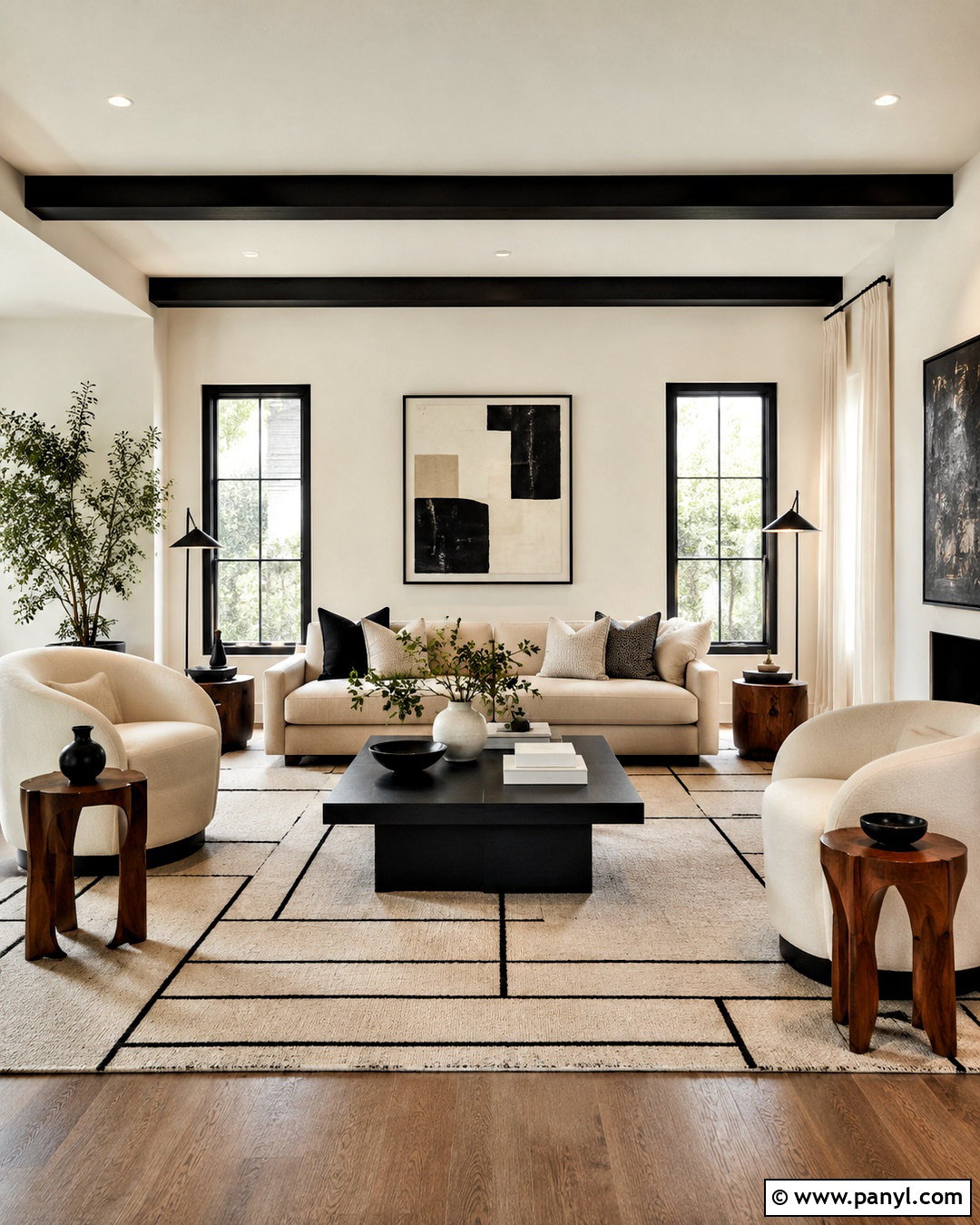 Cream Walls With Black Accents - 20 cream walls living room ideas