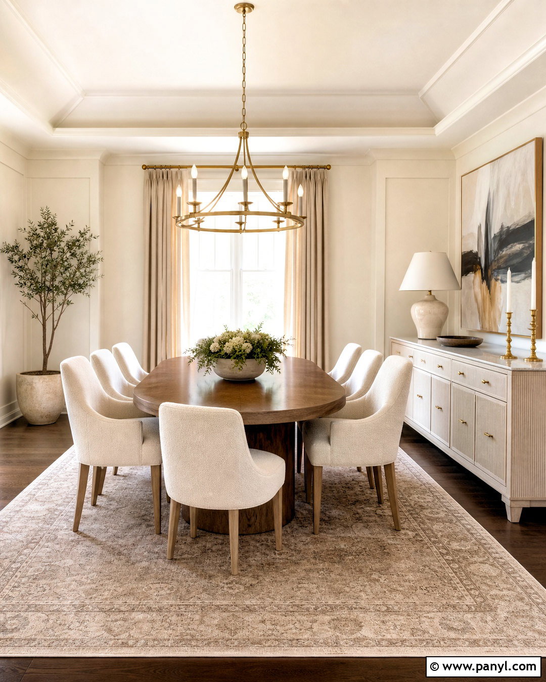 Cream Walls With Brass Accents - 20 cream colored walls
