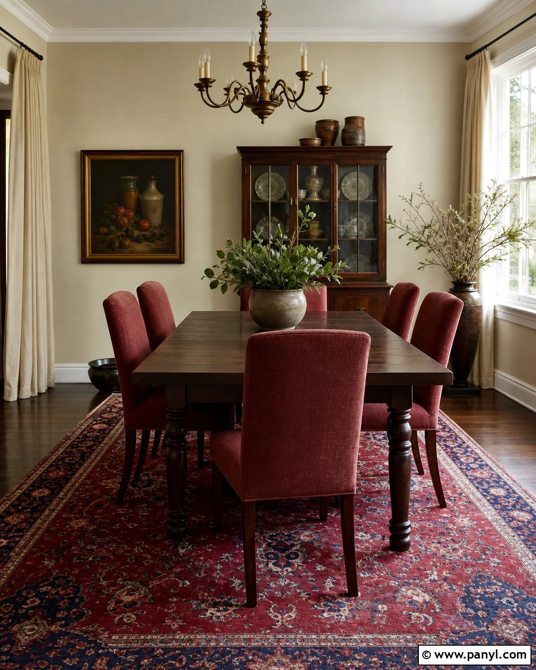 Cream Walls With Burgundy Accents - 35 Creme Walls