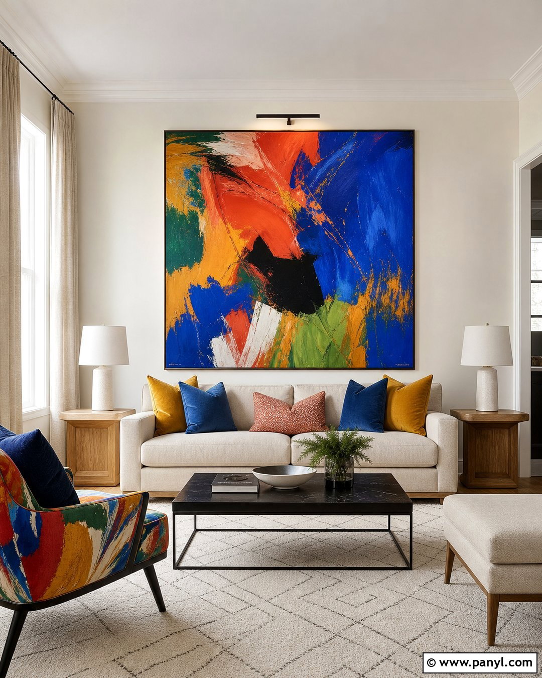 Cream Walls With Colorful Artwork - 35 Creme Walls