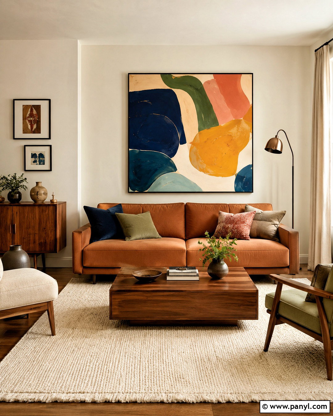 Cream Walls With Colorful Artwork - 20 cream wall color ideas