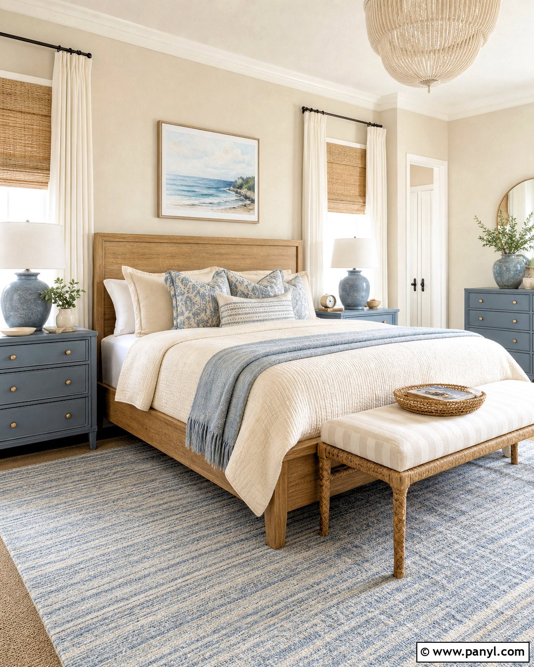 Cream Walls With Dusty Blue - 20 cream colored walls