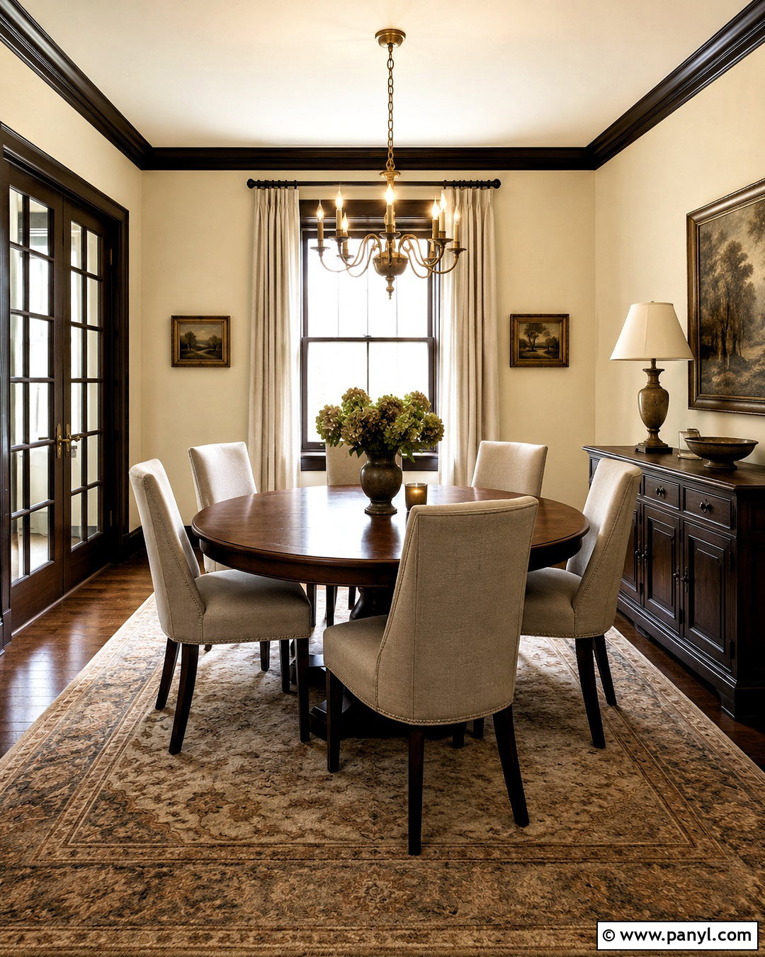 Cream Walls With Espresso Trim Dining Room - 40 Light Walls With Dark Trim Ideas
