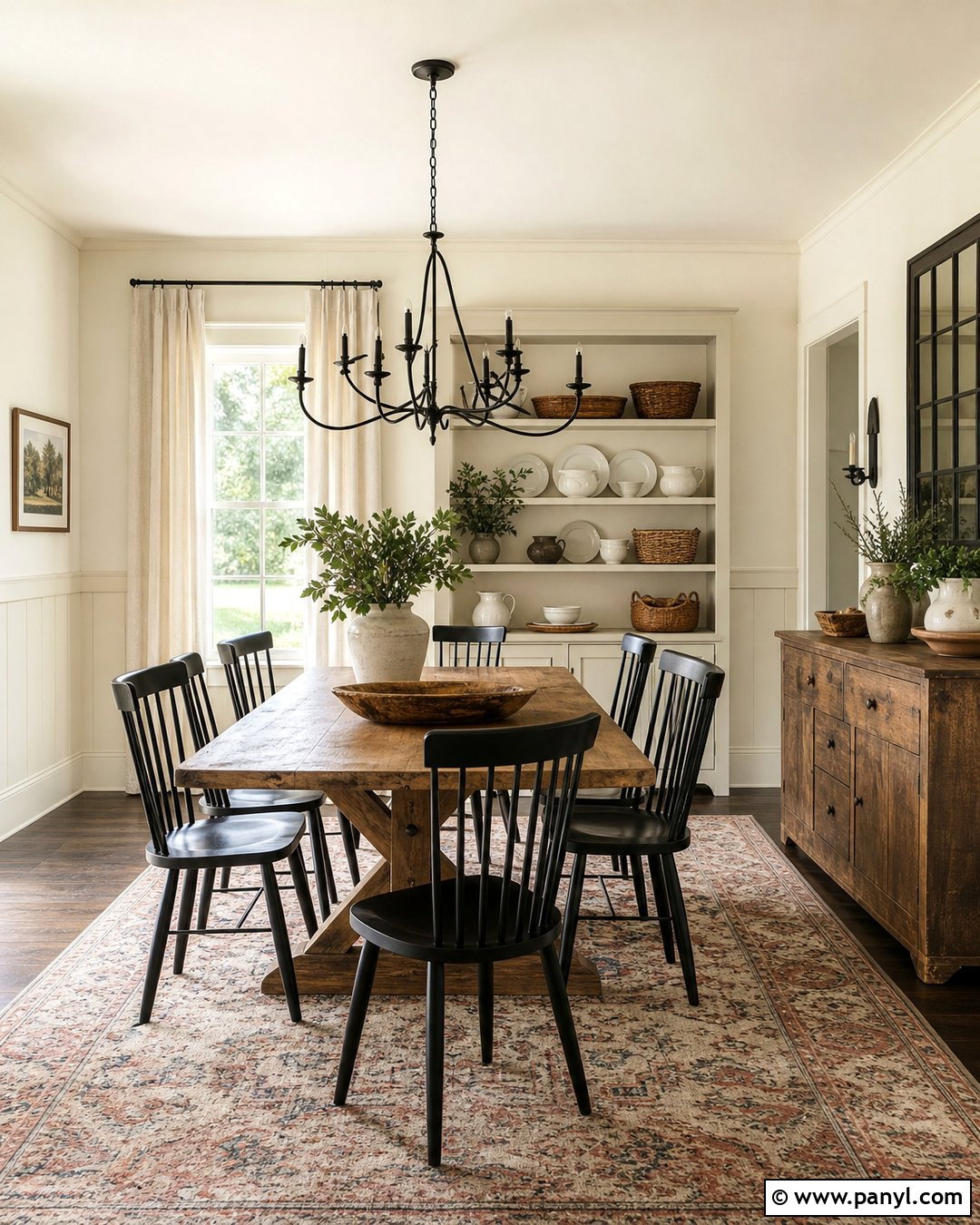 Cream Walls With Farmhouse Dining Decor - 25 Creamy Walls