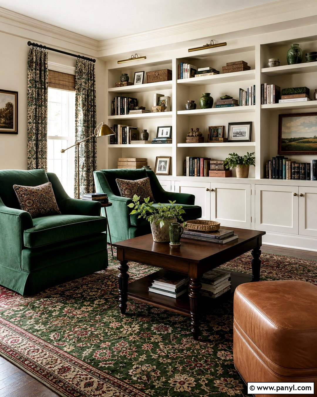 Cream Walls With Forest Green Decor - 35 Creme Walls
