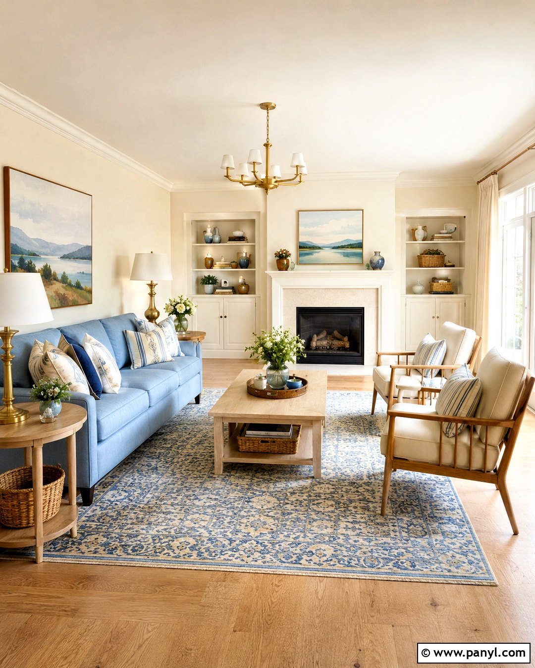 Cream Walls With Light Blue Furniture - 20 cream walls living room ideas