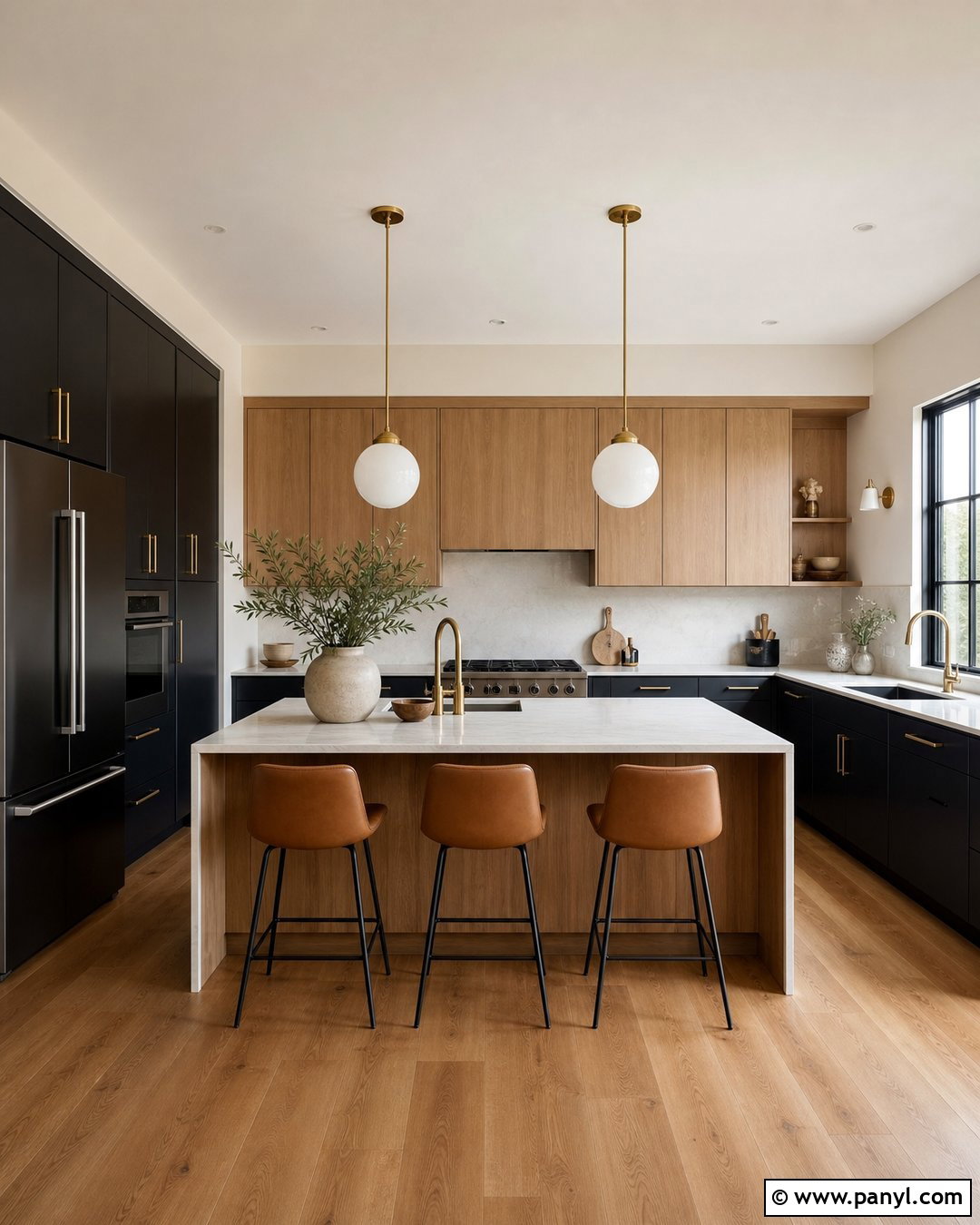 Cream Walls With Matte Black Kitchen Cabinets - 35 Creme Walls