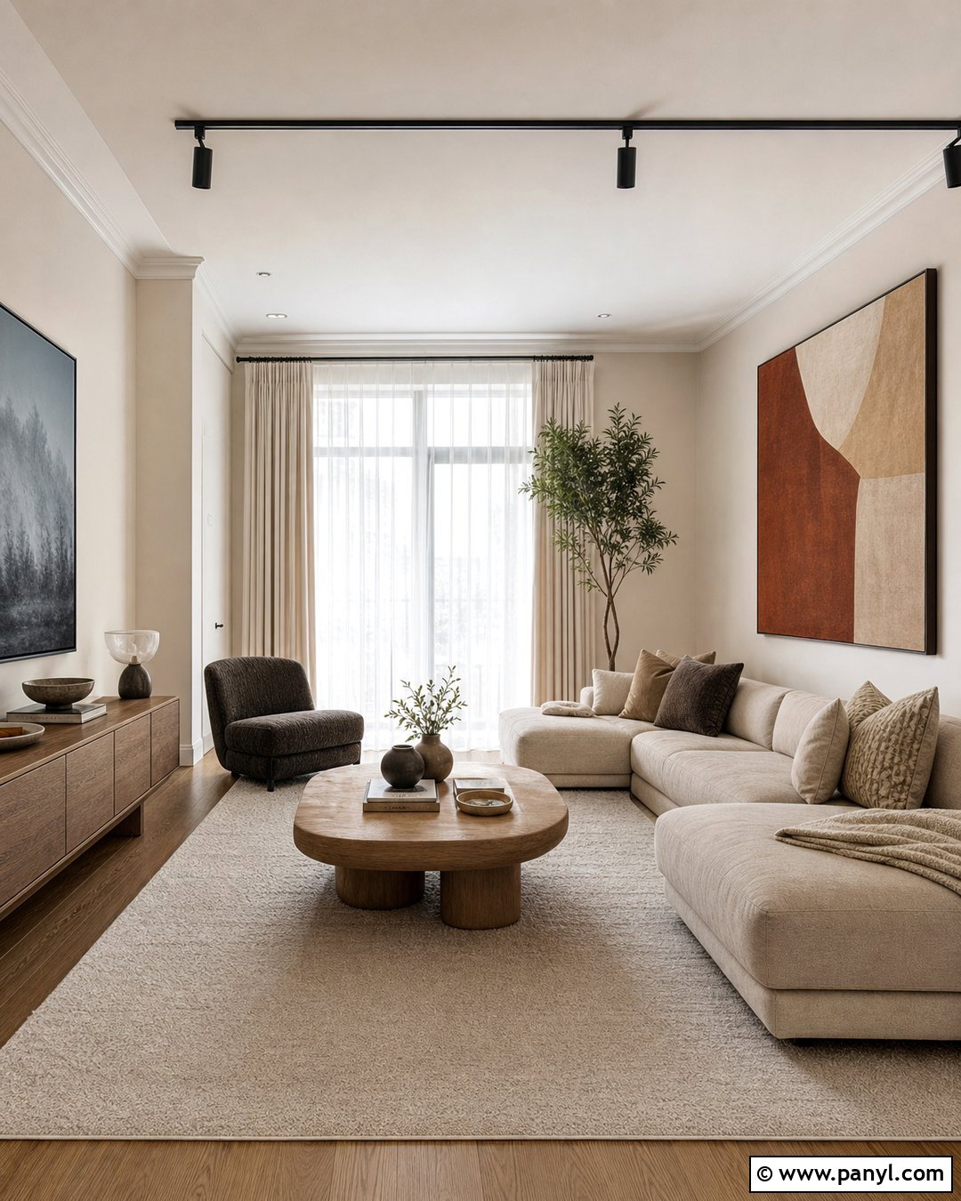 Cream Walls With Modern Decor - 20 Cream Wall White Trim Ideas