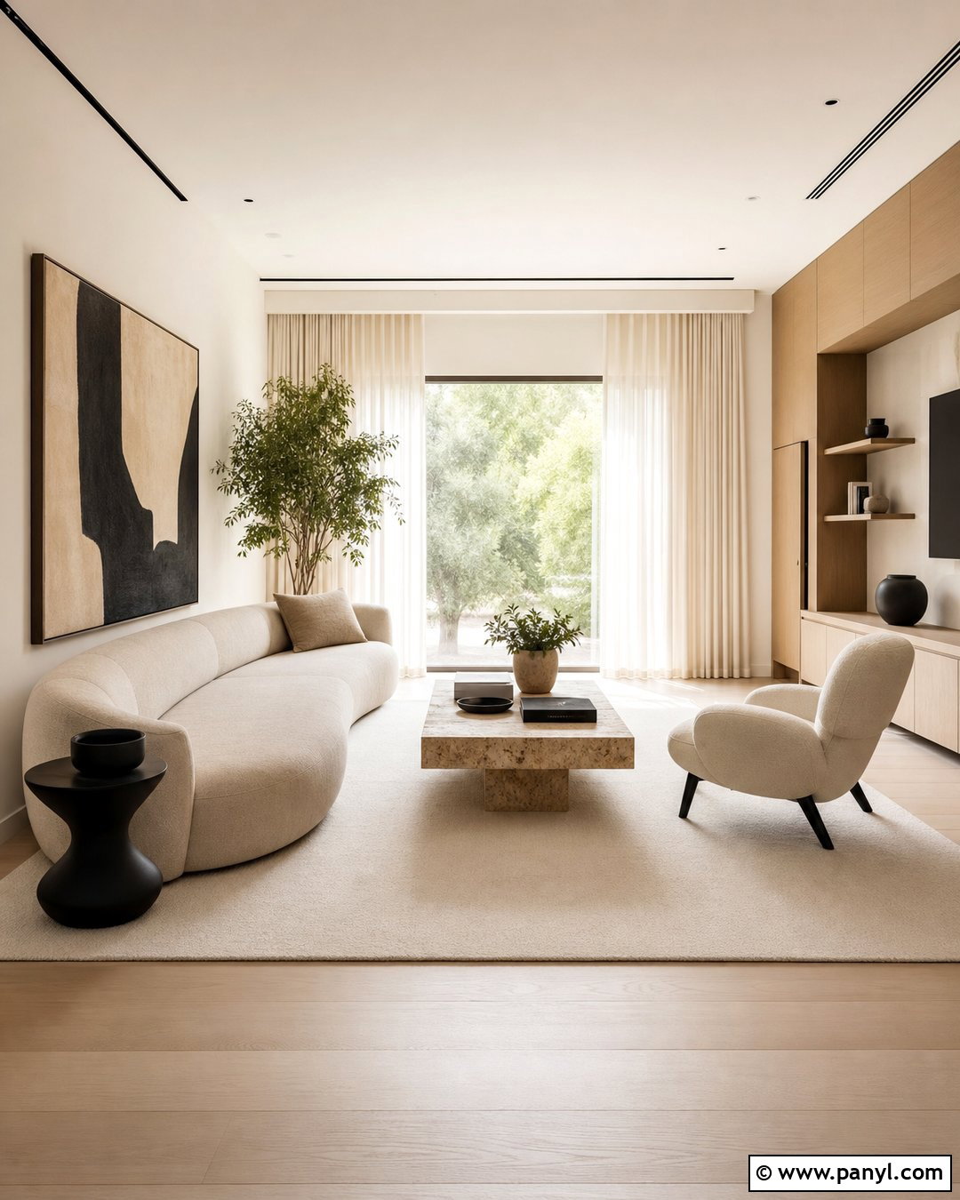 Cream Walls With Modern Minimalist Decor - 35 Creme Walls