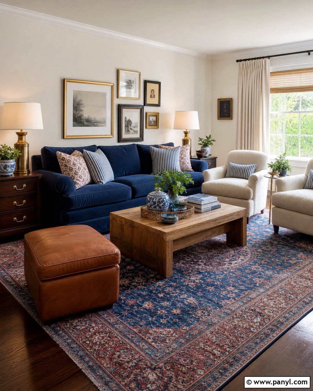 Cream Walls With Navy Blue Furniture - 35 Creme Walls